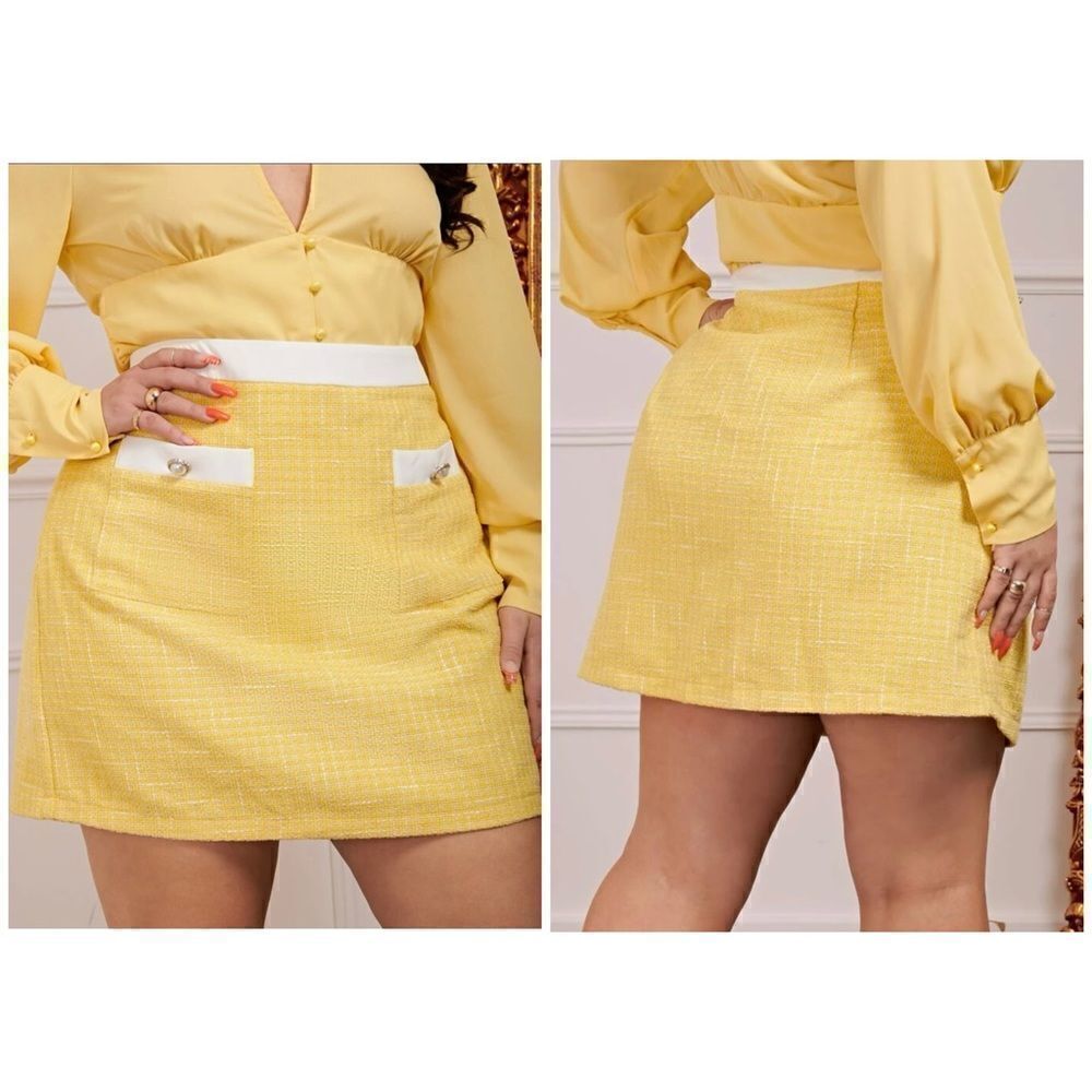 Shein High Waist Plaid A-Line Mini Skirt